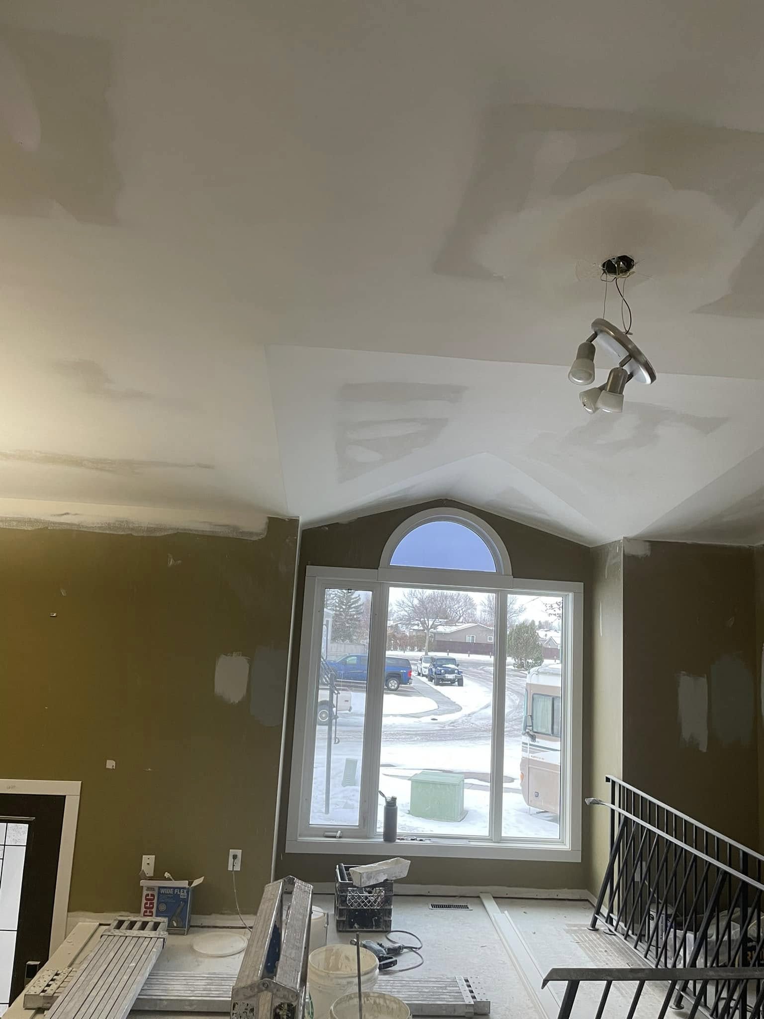 Residential home ceiling drywall